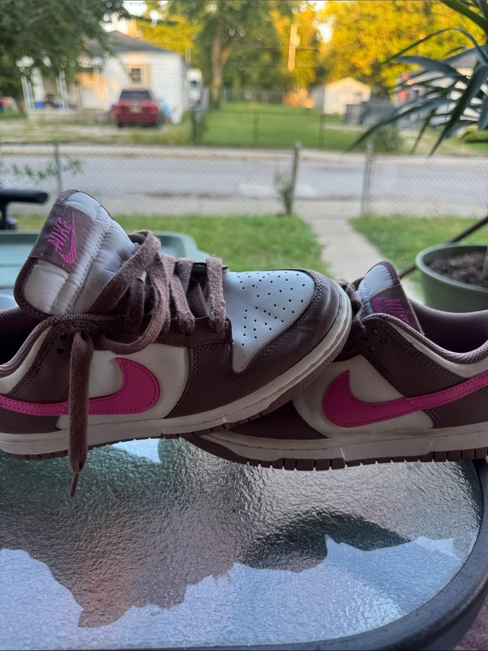 Nike Kids Brown, White & Pink High-Top Sneakers